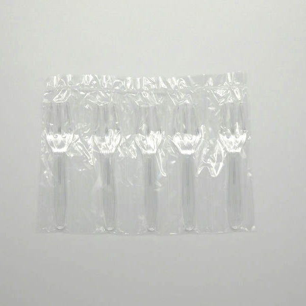 ホウケン産業 プラスチックフォーク 70 5連 透明 2000本/袋(ご注文単位5袋)【直送品】