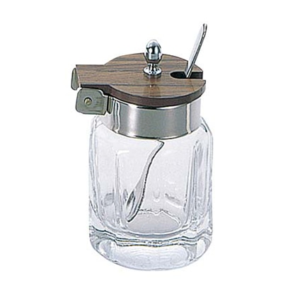 十角 木目辛子入れ ガラス製 MO-9 1個(ご注文単位1個)【直送品】