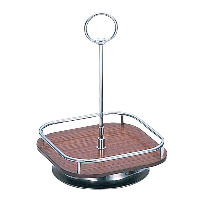 木目 角 回転カスタースタンド 1個(ご注文単位1個)【直送品】