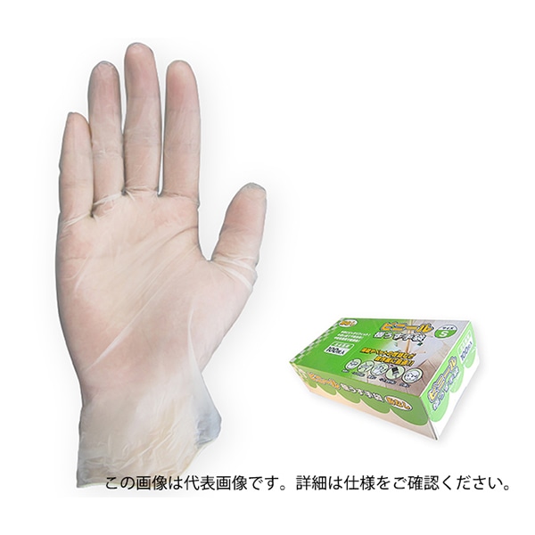 ジェイワークスプランニング ビニール極うす手袋 粉なし M 100枚入 JCM-061-100P 1箱(ご注文単位10箱)【直送品】