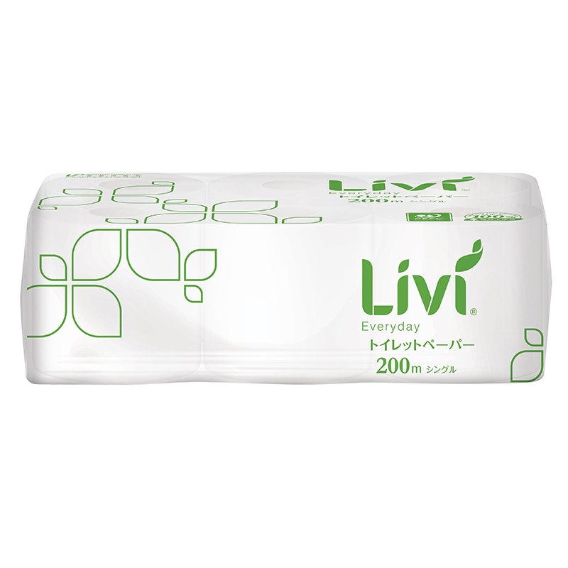 ユニバーサル･ペーパー リビィ トイレットペーパー 200m シングル 6ロール/パック