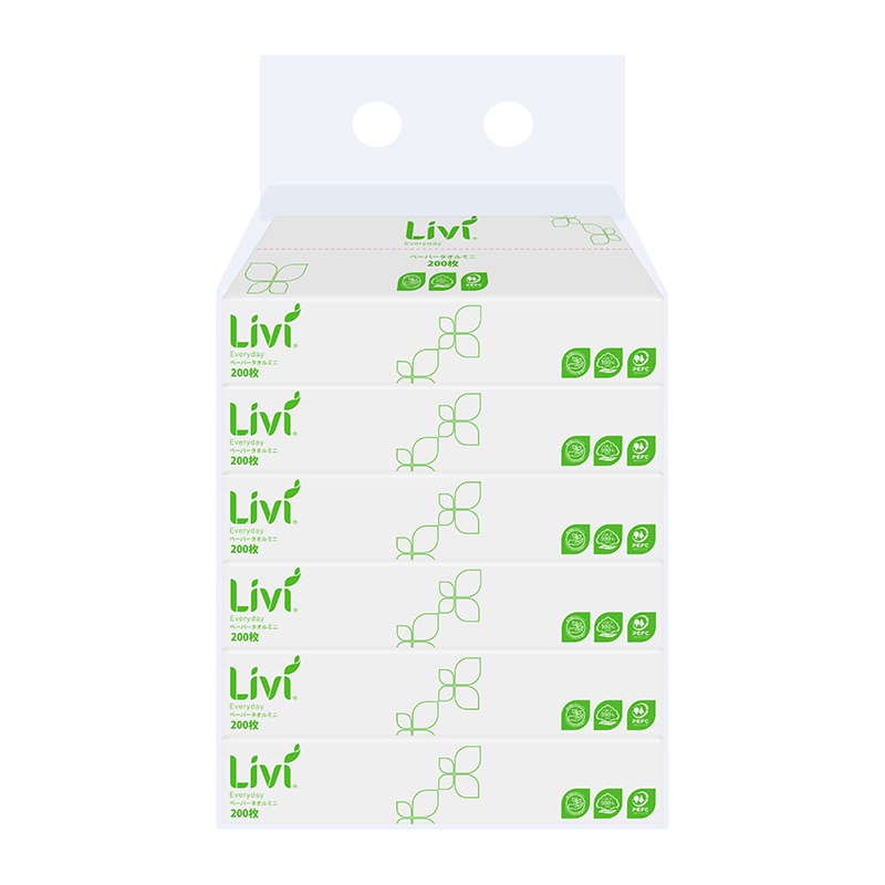 ユニバーサル・ペーパー リビィ エブリデイ ペーパータオル 小判 200枚 6P 1パック