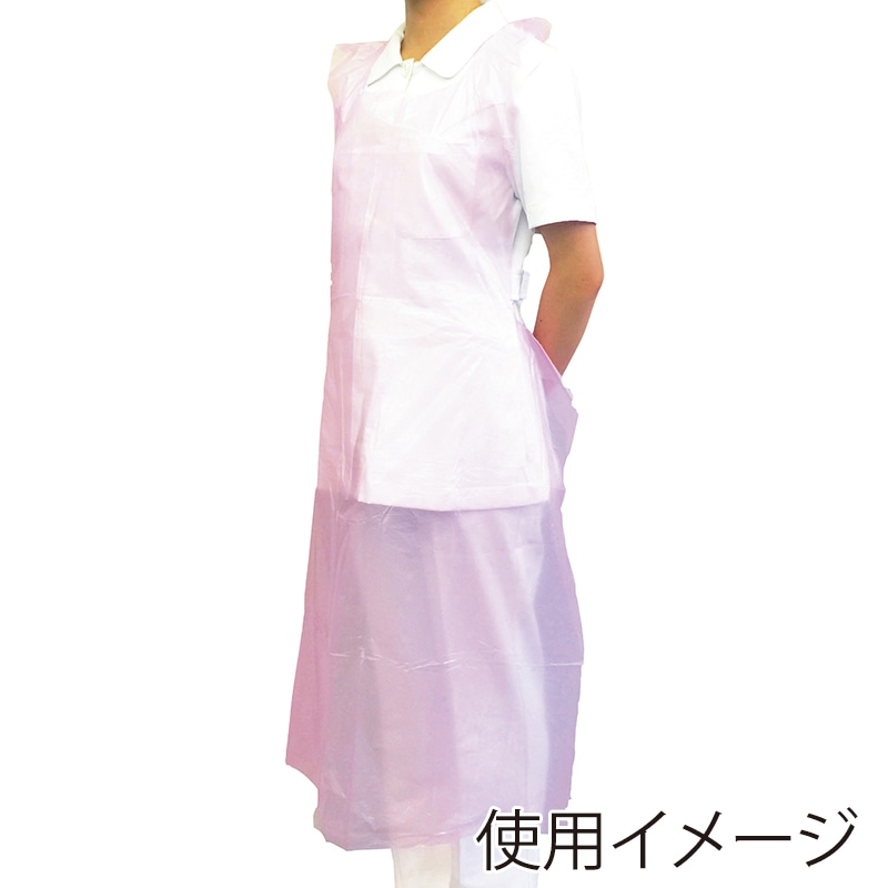 オールワン プラスチックエプロン APA-2 ピンク 50枚入 20個/箱(ご注文単位1箱)【直送品】