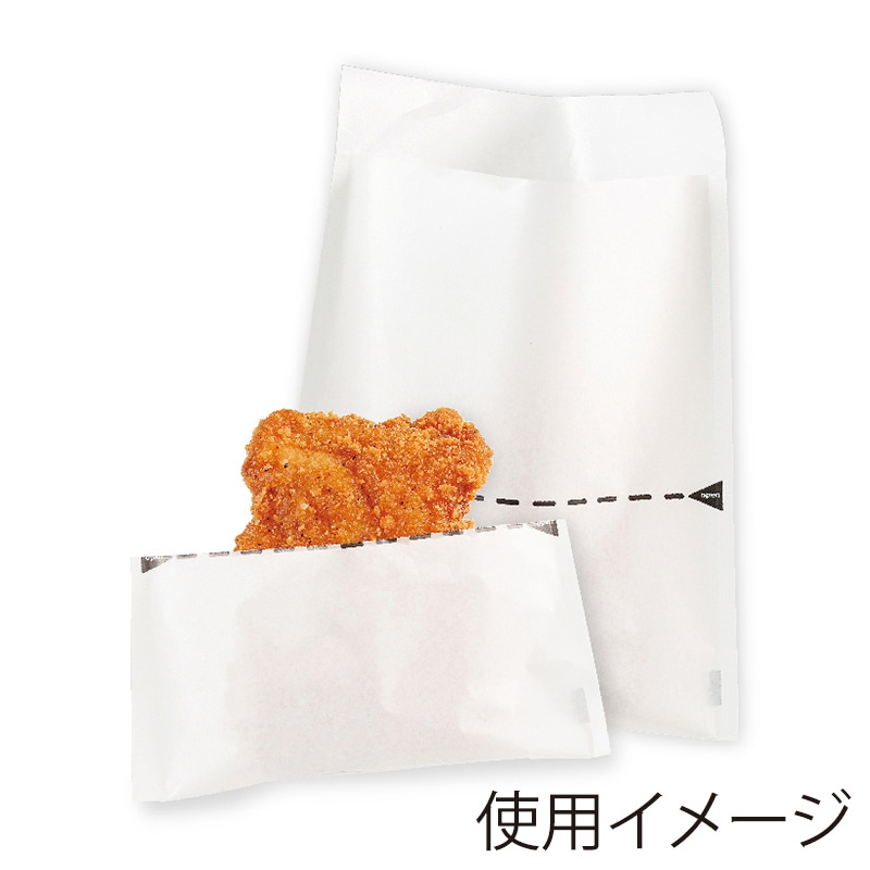 武蔵野産業 耐油袋 エコ・ハーフカット 100枚/袋(ご注文単位50袋)【直送品】