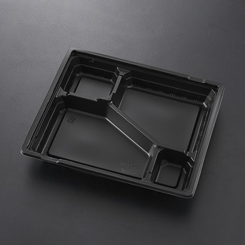 ケーピープラテック 弁当容器 KIP-1 フタセット 黒 50枚/袋（ご注文単位8袋）【直送品】