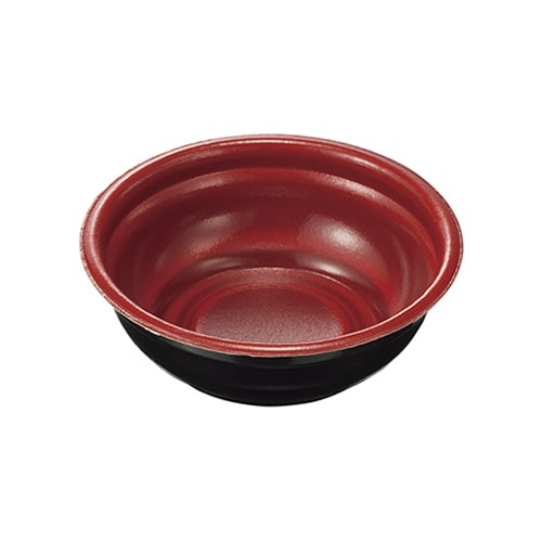 ケーピープラテック 丼容器 どんぶり130 本体 赤黒 40枚/袋（ご注文単位30袋）【直送品】