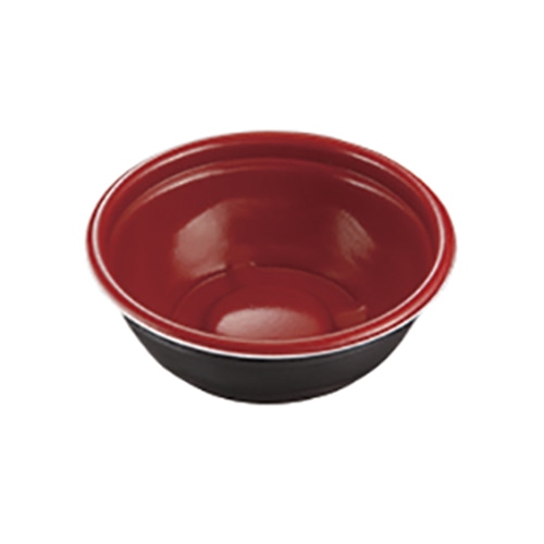 ケーピープラテック 丼容器 本体 K丸丼-15F 赤黒 50枚/袋(ご注文単位16袋)【直送品】