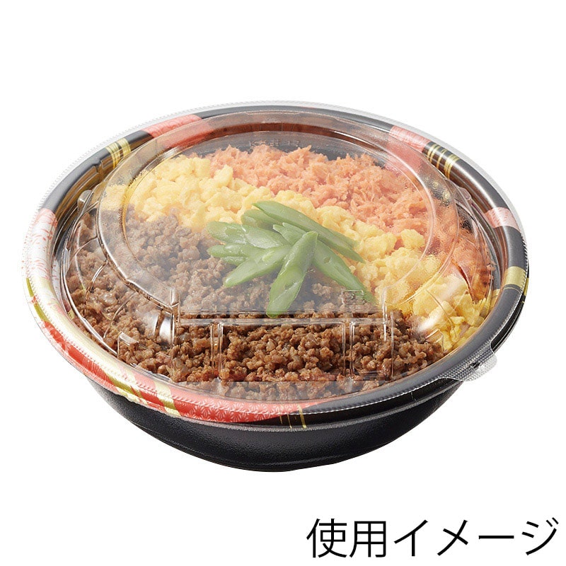 ケーピープラテック 食品容器 K丸丼 本体 K丸丼17 京雷陣 50枚/束(ご注文単位12束)【直送品】