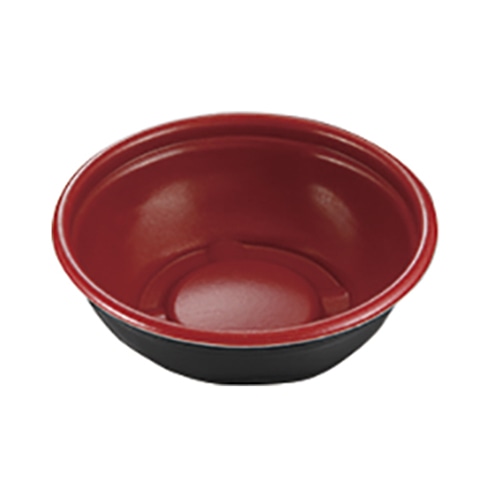 ケーピープラテック 内嵌合どんぶり K丸丼-18F 本体 耐熱 赤黒 50枚/袋(ご注文単位12袋)【直送品】