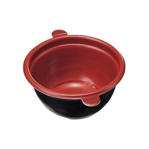 ケーピープラテック 内嵌合どんぶり　本体 S 赤黒 50枚/袋（ご注文単位16袋）【直送品】