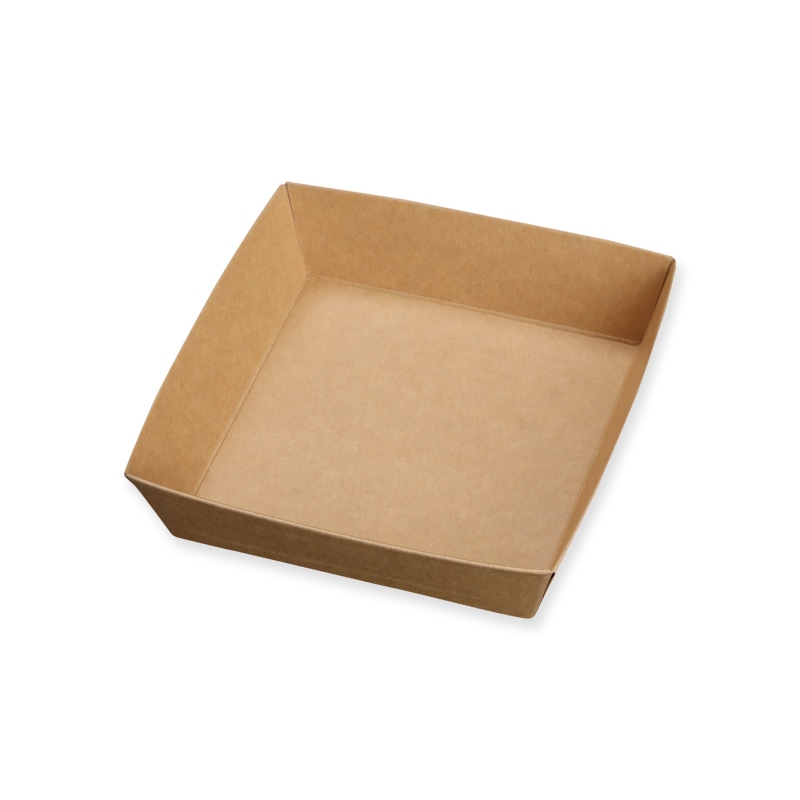 ケーピープラテック 紙容器 未晒紙ボックス KM-73 本体 ナチュラル 50枚/袋