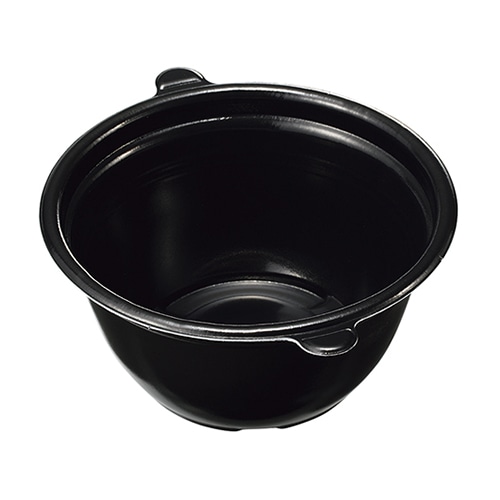 >ケーピープラテック 内嵌合どんぶり 本体 X 黒 50枚/袋(ご注文単位8袋)【直送品】