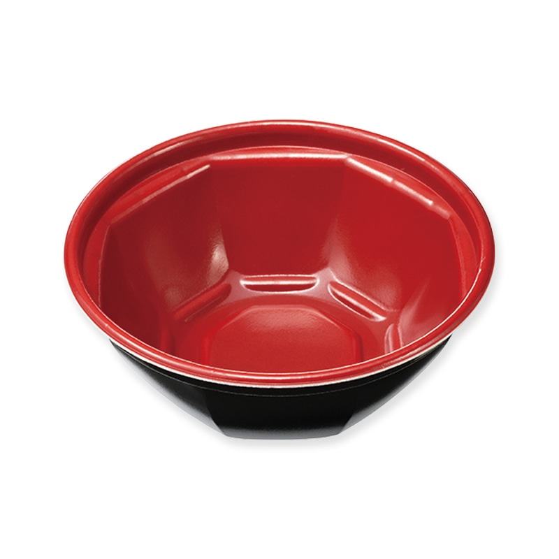 ケーピープラテック 丼容器　本体  KNB-185-U　赤黒 50枚/袋（ご注文単位12袋）【直送品】