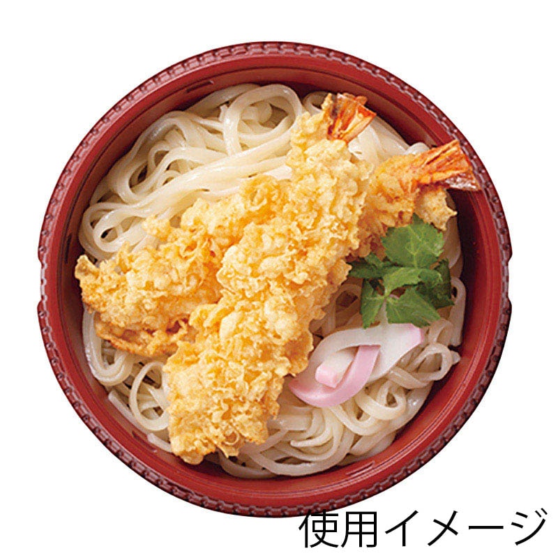 ケーピープラテック 丼容器 本体 KNB-185-U 赤黒 50枚/袋(ご注文単位12袋)【直送品】