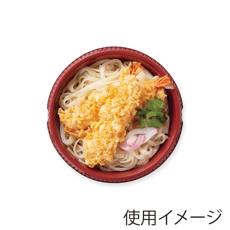 ケーピープラテック 丼容器 中皿 KNB-185 赤黒 50枚/袋(ご注文単位12袋)【直送品】