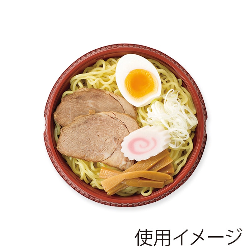 ケーピープラテック 丼容器 中皿 KNB-185 赤黒 50枚/袋(ご注文単位12袋)【直送品】