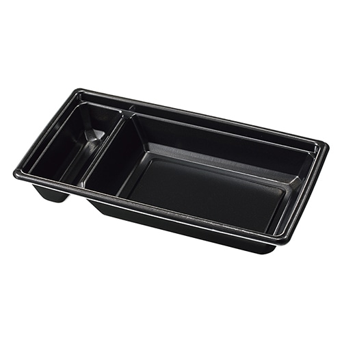 ケーピープラテック お重容器 Kコンボ―12 本体 耐熱 黒 50枚/袋(ご注文単位16袋)【直送品】