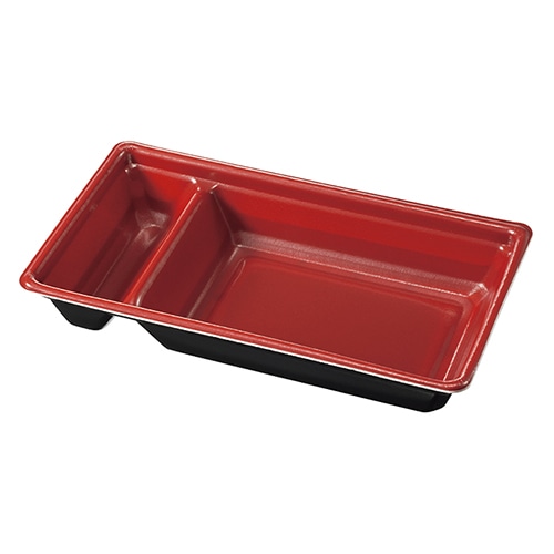 ケーピープラテック お重容器 Kコンボ―12 本体 耐熱 赤黒 50枚/袋(ご注文単位16袋)【直送品】