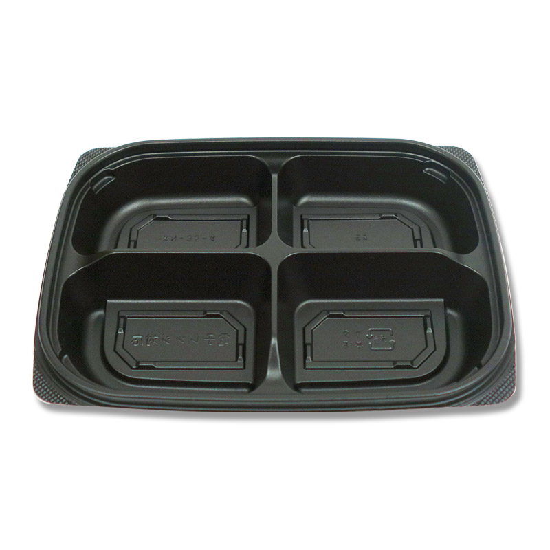 ケーピープラテック 惣菜容器　本体 KN-35-4 黒 50枚/袋（ご注文単位18袋）【直送品】