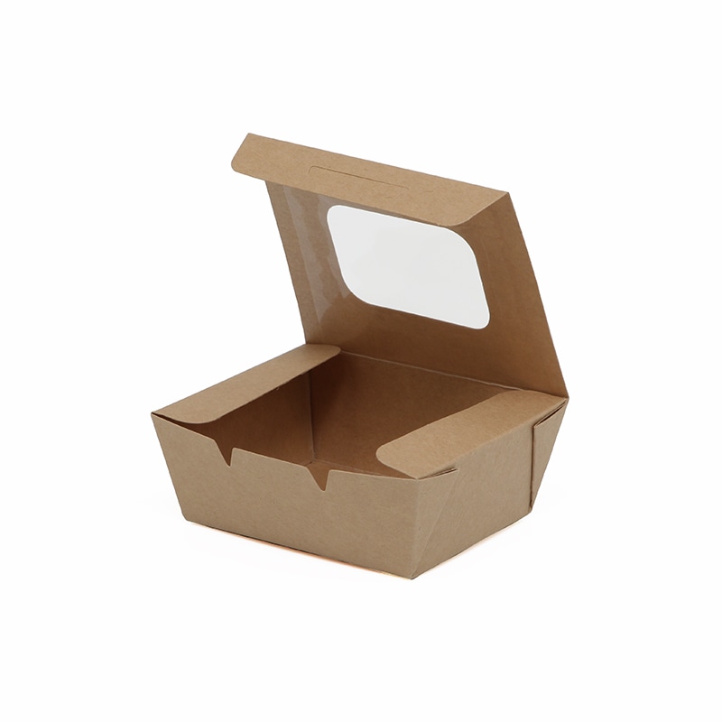 ケーピープラテック 食品容器 KMフードパック 小 窓付 クラフト 50枚/袋