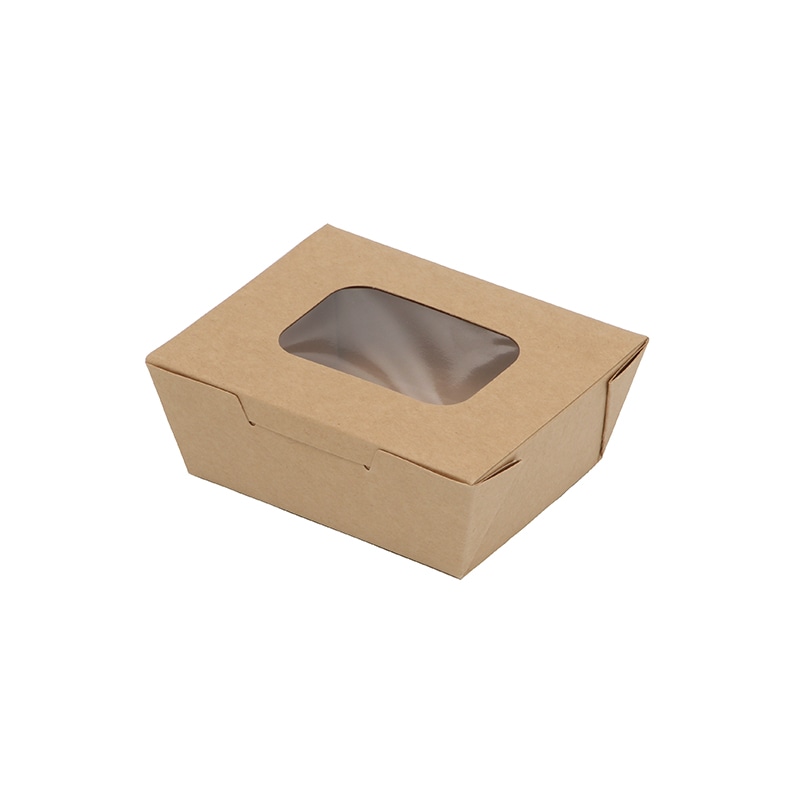 ケーピープラテック 食品容器 KMフードパック 小 窓付 クラフト 50枚/袋