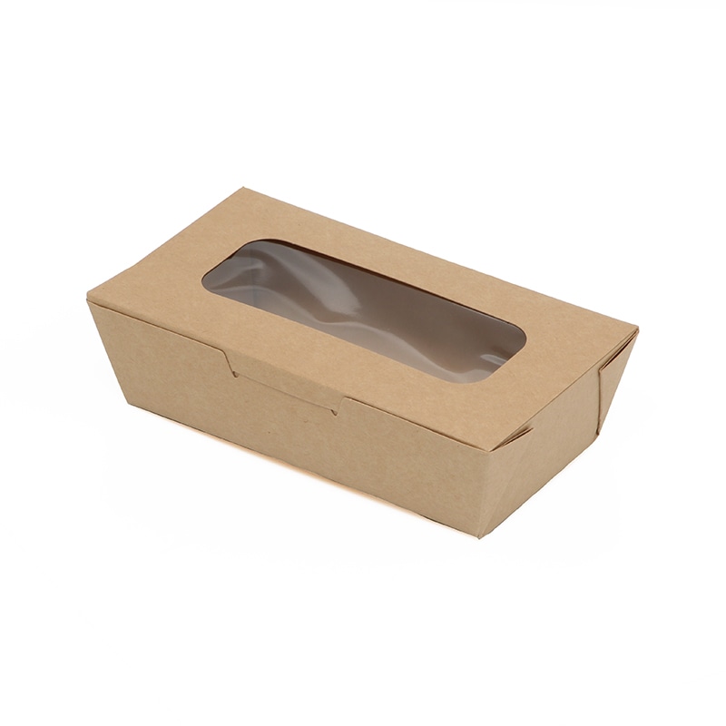 ケーピープラテック 食品容器 KMフードパック 中 窓付 クラフト 50枚/袋