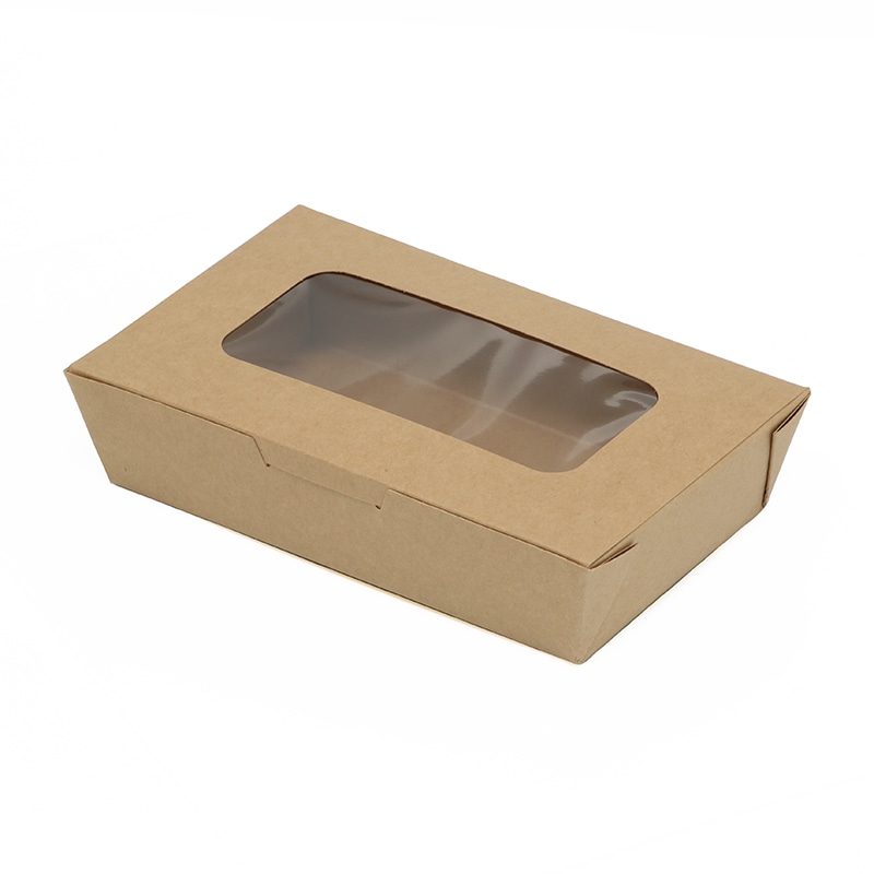 ケーピープラテック 食品容器 KMフードパック 大 窓付 クラフト 50枚/袋