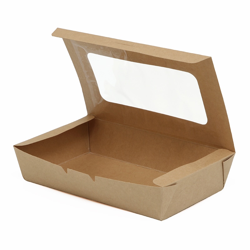 ケーピープラテック 食品容器 KMフードパック 特大 窓付 クラフト 50枚/袋