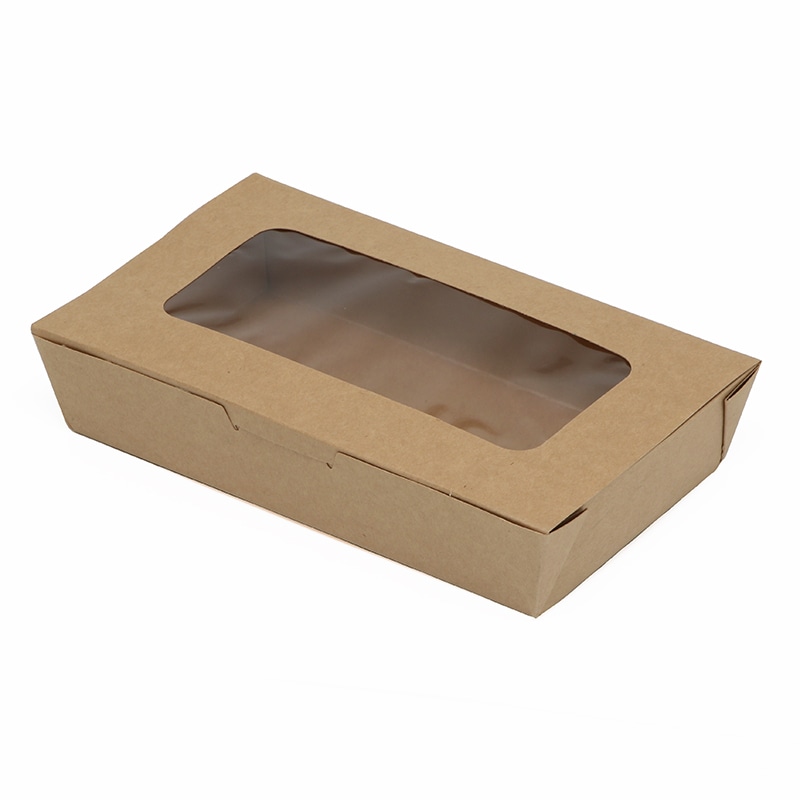 ケーピープラテック 食品容器 KMフードパック 特大 窓付 クラフト 50枚/袋