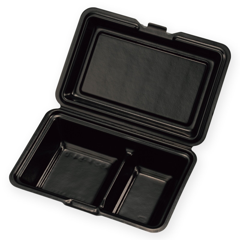 >ケーピープラテック 発泡容器 K-ランチ 54-D ブラック 25枚/袋(ご注文単位16袋)【直送品】