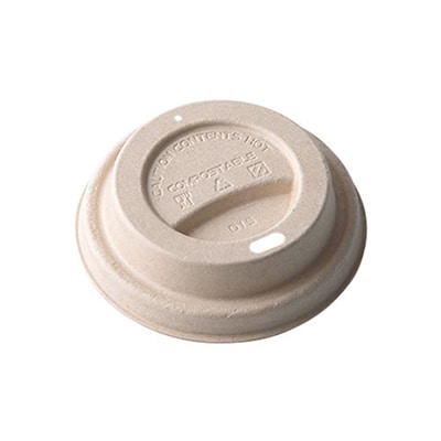 ケーピープラテック 紙コップリッド 90バガスリッド ナチュラル 50枚/袋（ご注文単位20袋）【直送品】