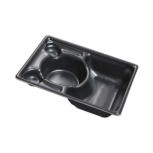 ケーピープラテック カレー容器 Kランチ-17 本体 耐熱 黒 50枚/袋（ご注文単位16袋）【直送品】