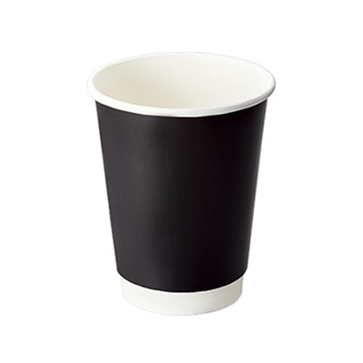 ケーピープラテック 二重紙コップ 断熱 KMR-360 410ml ブラック 25個/袋（ご注文単位20袋）【直送品】