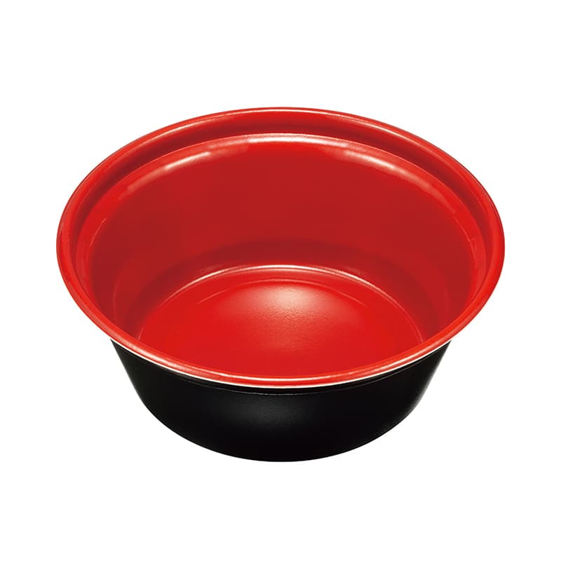 ケーピープラテック 丼容器 KNB-200 本体 赤黒 50枚/袋（ご注文単位8袋）【直送品】