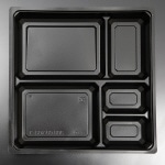 ケーピープラテック 弁当容器 KBOX 中仕切 80-80G 黒 50枚/袋(ご注文単位12袋)【直送品】