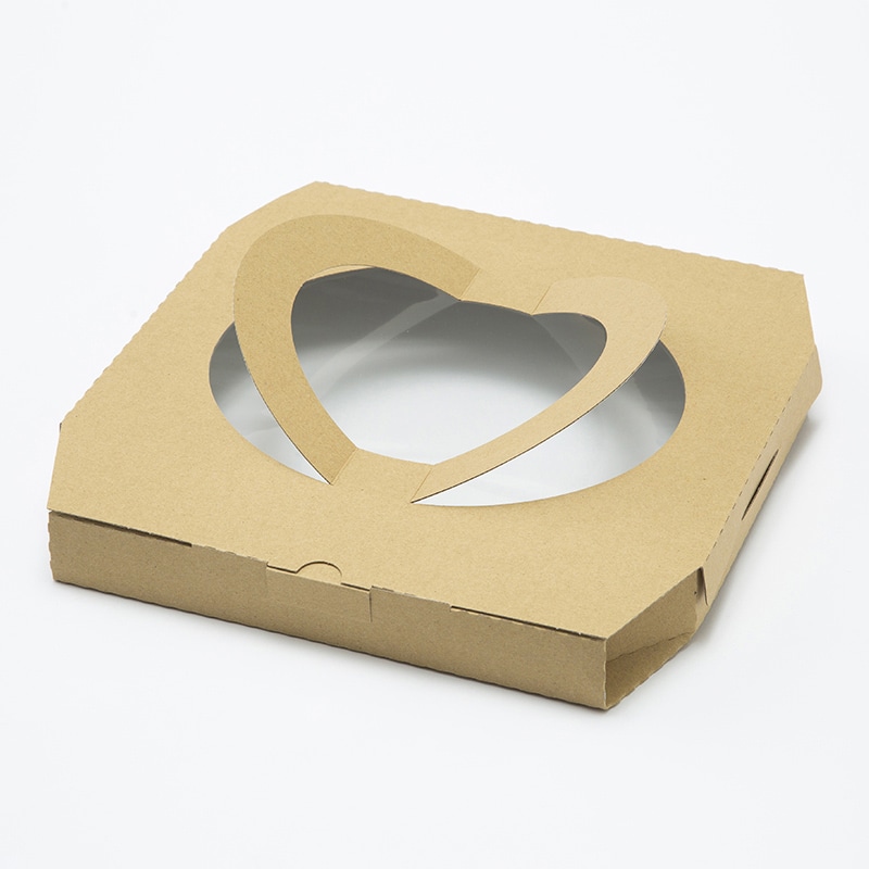 ケーピープラテック ピザ箱 K-BOX 12インチ 持ち手あり ナチュラル 25枚/袋