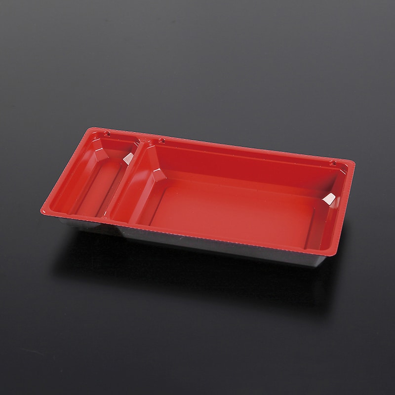 ケーピープラテック お重容器 Kコンボ-11 中皿 N-A 赤 50枚/袋（ご注文単位16袋）【直送品】