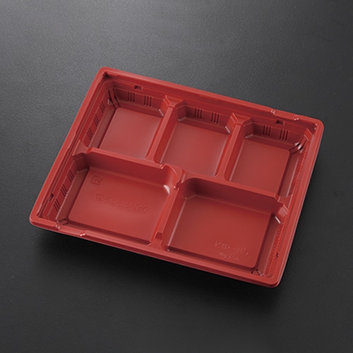 ケーピープラテック 弁当容器 KIP-115M 本体 赤黒 50枚/袋（ご注文単位16袋）【直送品】