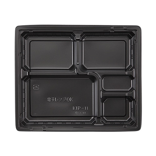 ケーピープラテック 弁当容器 KIP-11 本体 黒 50枚/袋（ご注文単位12袋）【直送品】