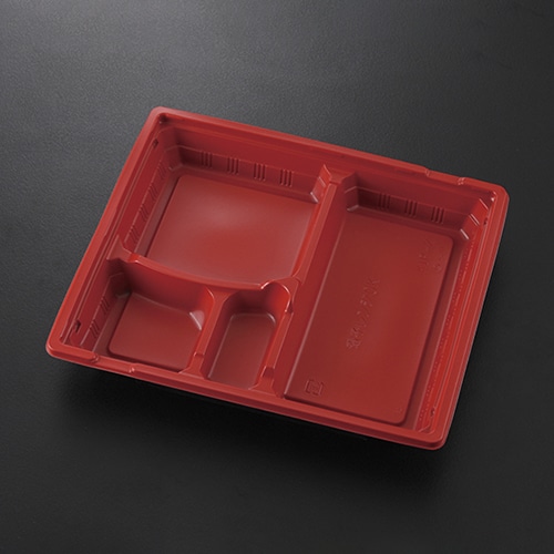 ケーピープラテック 弁当容器 KIP-2 フタセット 赤黒 50枚/袋（ご注文単位8袋）【直送品】
