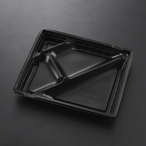 ケーピープラテック 弁当容器 KIP-114M 本体 黒 50枚/袋（ご注文単位16袋）【直送品】