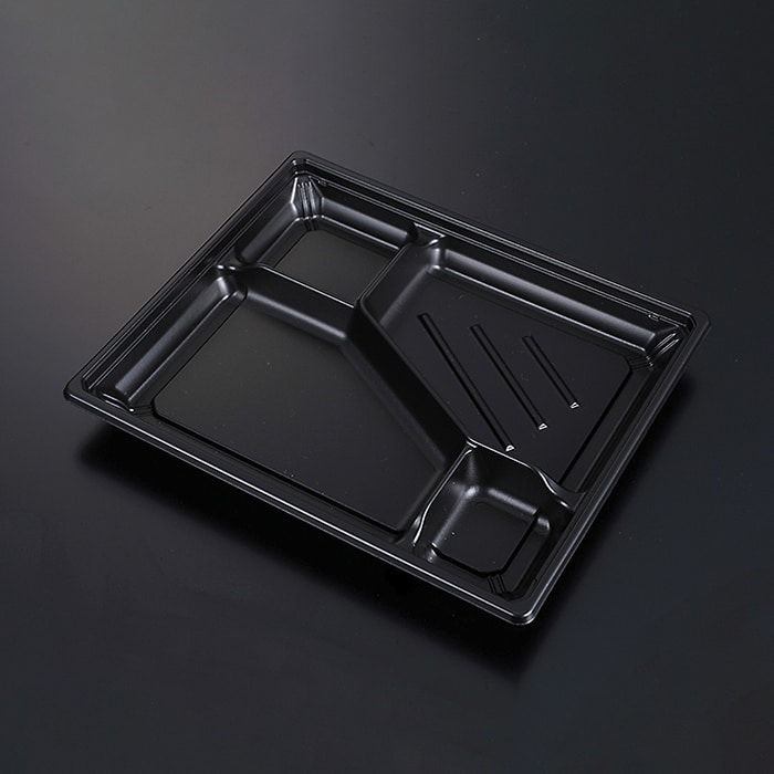 ケーピープラテック 弁当容器 KIP-501M 本体 黒 50枚/袋（ご注文単位12袋）【直送品】