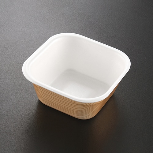 ケーピープラテック 丼容器 KP角丼中 本体 杉目 25枚/袋（ご注文単位40袋）【直送品】