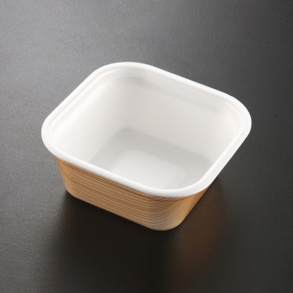 ケーピープラテック 丼容器 KP角丼大 本体 杉目 25枚/袋（ご注文単位24袋）【直送品】