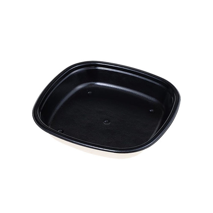 ケーピープラテック バガス寿司容器 KB角桶 本体 2人前 黒 20枚/袋（ご注文単位12袋）【直送品】