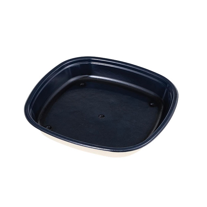 ケーピープラテック バガス寿司容器 KB角桶 本体 3人前 黒 10枚/袋（ご注文単位16袋）【直送品】