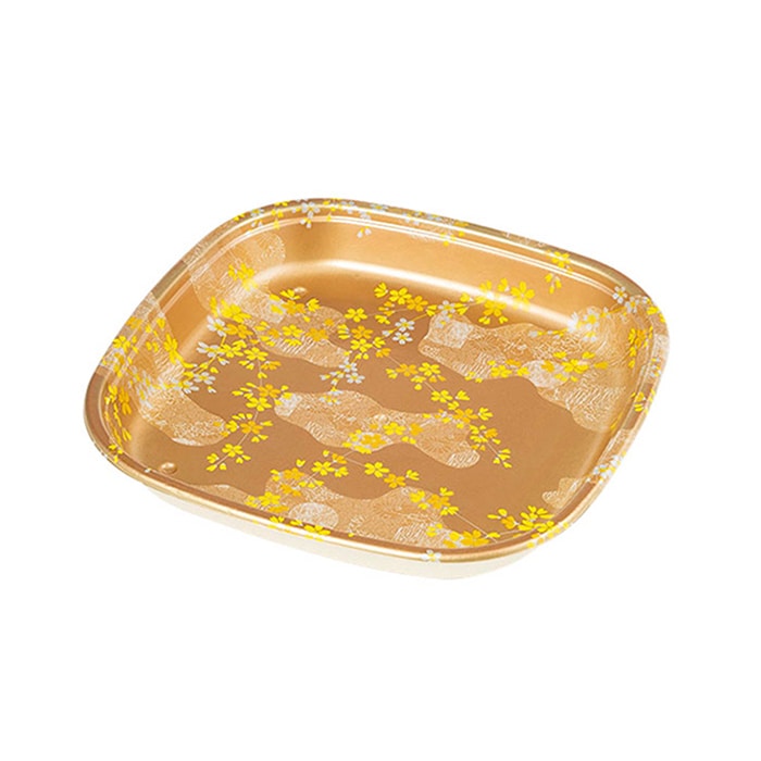 ケーピープラテック バガス寿司容器 KB角桶 本体 4人前 金桜 10枚/袋（ご注文単位10袋）【直送品】