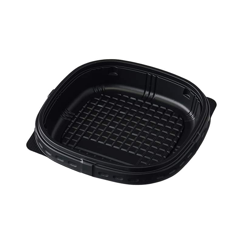 ケーピープラテック 紙カップ容器 KMスクエア 中皿1 150 黒 50枚/袋（ご注文単位12袋）【直送品】