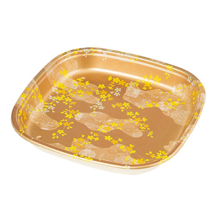 ケーピープラテック バガス寿司容器 KB角桶 本体 6人前 金桜 10枚/袋（ご注文単位10袋）【直送品】