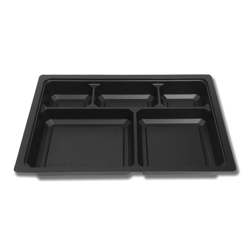 ケーピープラテック 弁当容器 K-BOX 中仕切 90-60C 黒 50枚/束(ご注文単位12束)【直送品】
